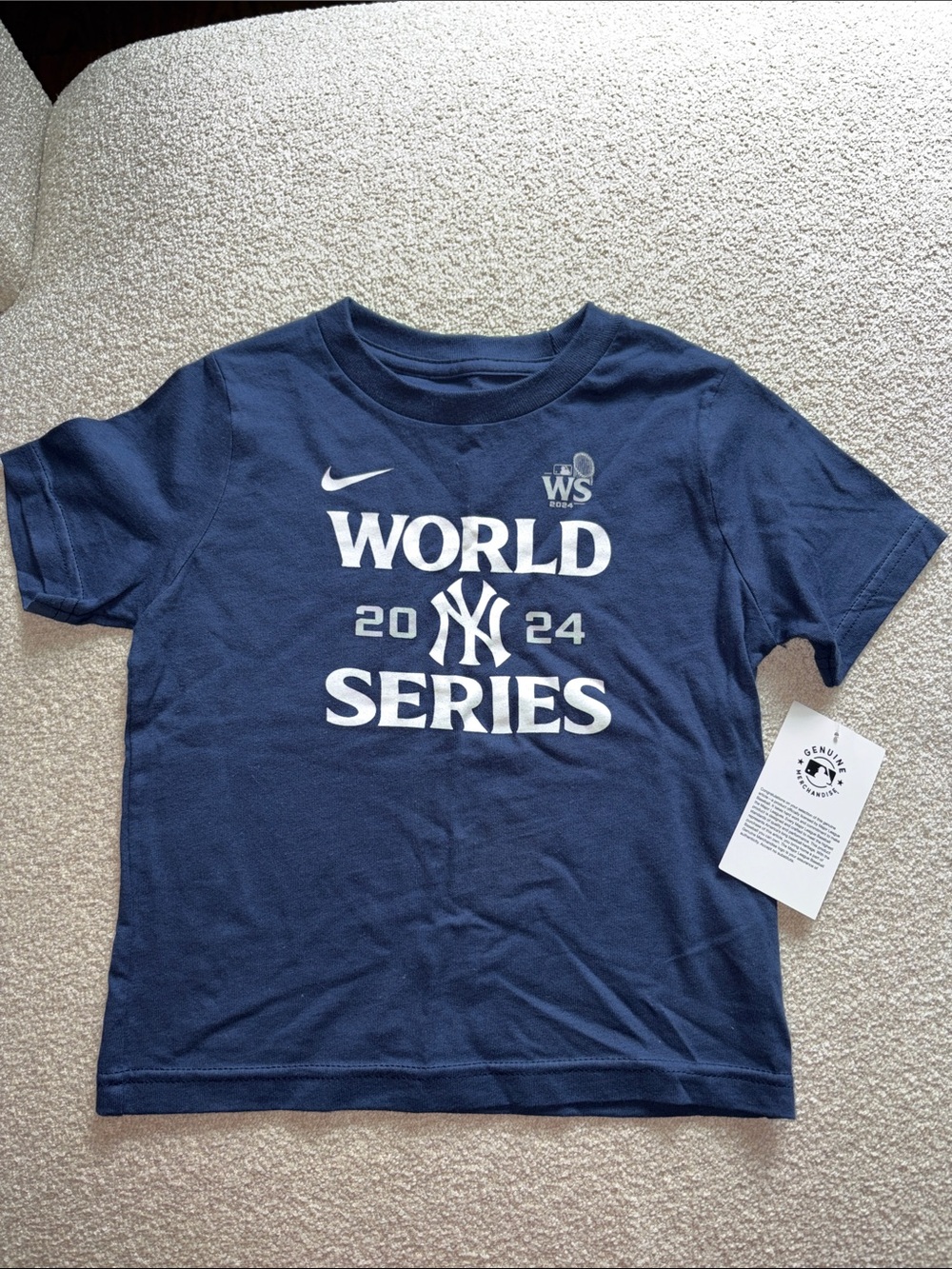 Nike Kids Navy Short Sleeve Graphic Tee - White Logo